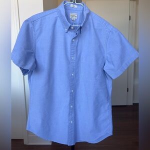 J. Crew Pima Cotton Short Sleeve Button Down. Sky Blue. Slim Medium. Like New.
